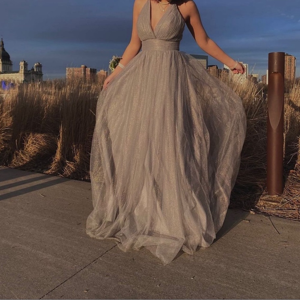 Grey Prom Dress - Picture 3 of 3